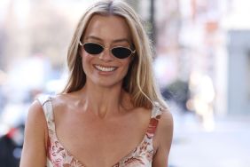 Margot Robbie’s Fully Sheer Minidress Is Covered in Fishnet for Premiere