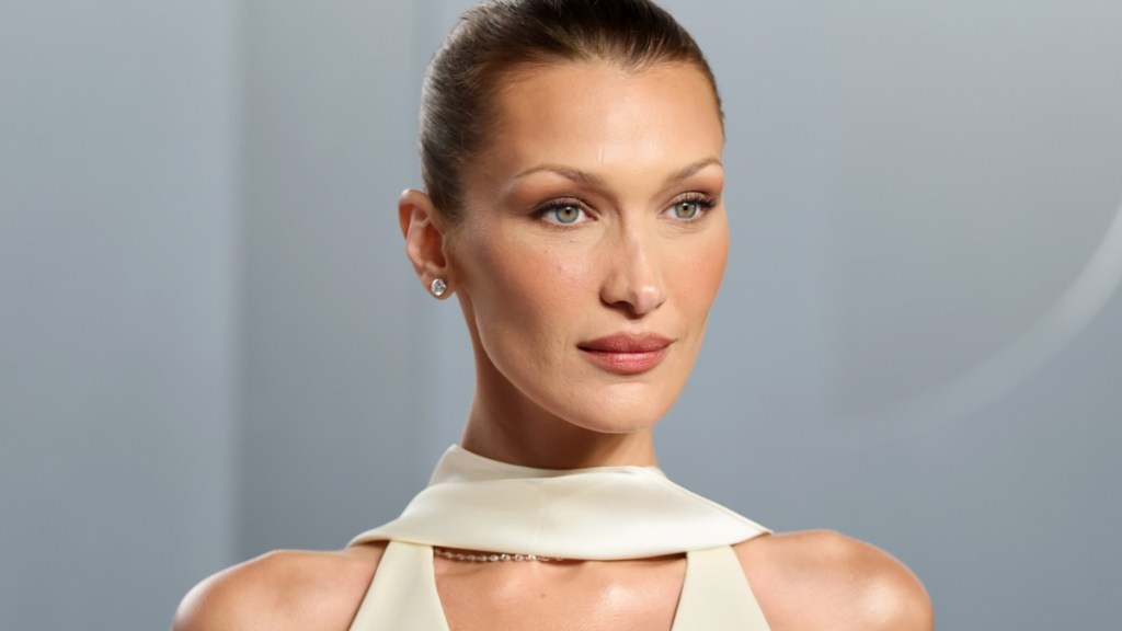 Bella Hadid Steps Out in Sheer Look With Bold Neckline for Oscars After Party