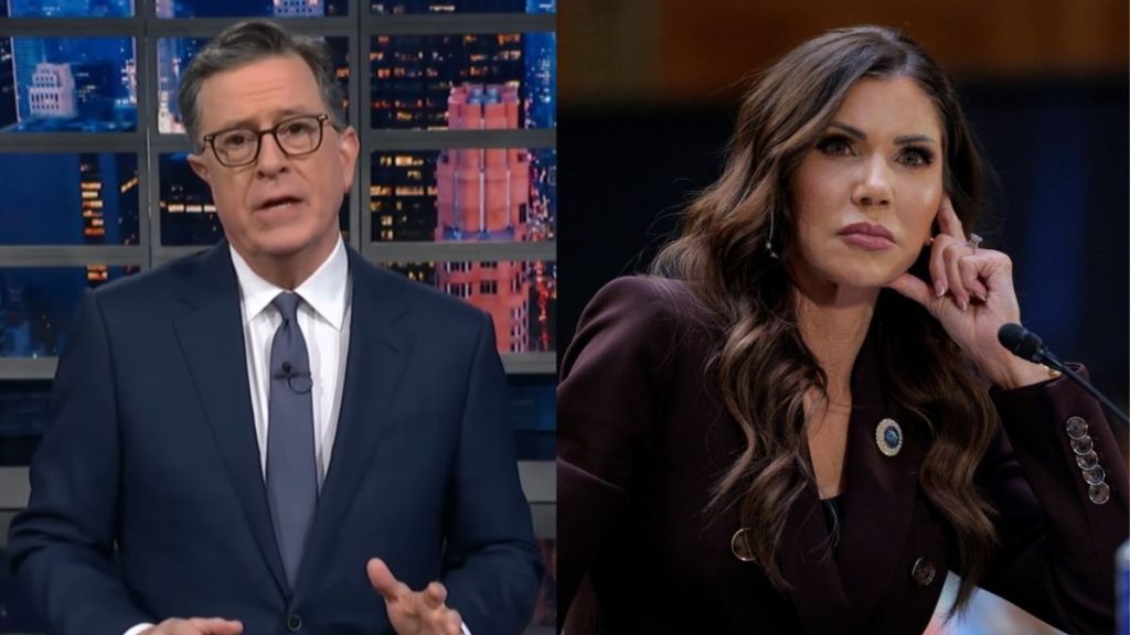 Stephen Colbert Jokes About Kristi Noem Firing, Calls Her 'Domestic Terrorist'