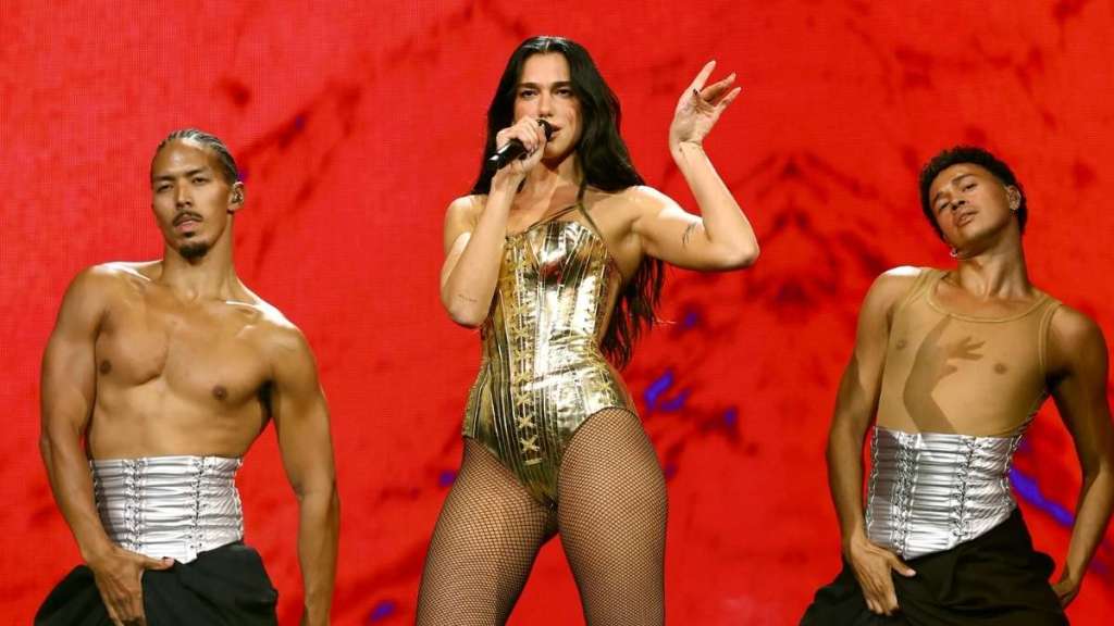 Dua Lipa Lounges in Bold Bikini After NYC Run