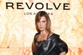 Bella Hadid's Sheer Lace Top Rests on Two Straps for Revolve Event