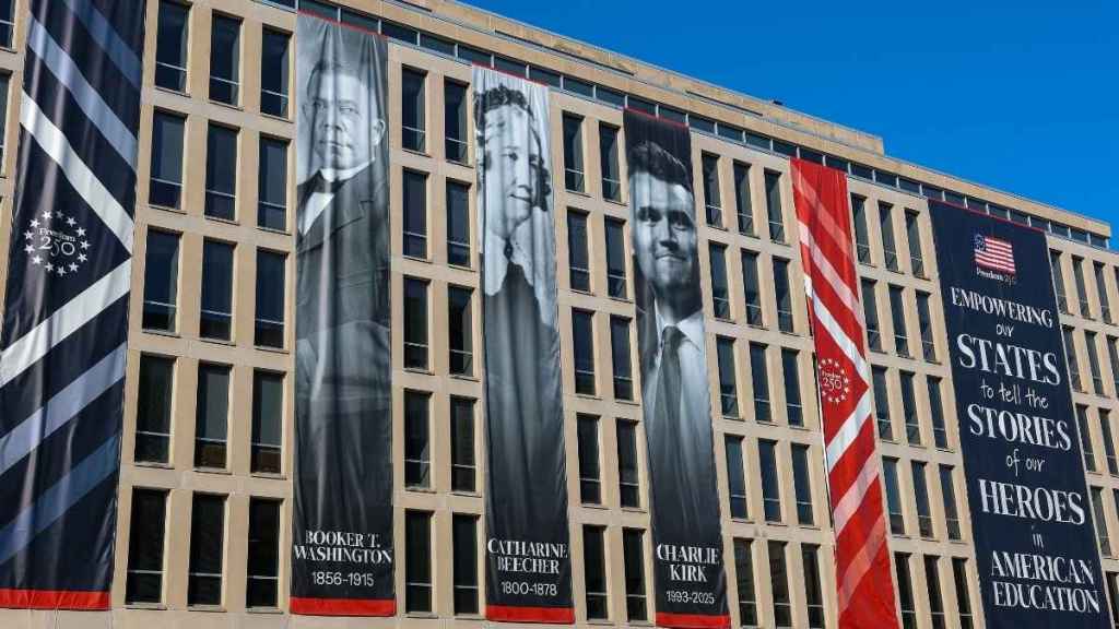 Charlie Kirk Banner Hung at Department of Education Alongside MLK Jr.