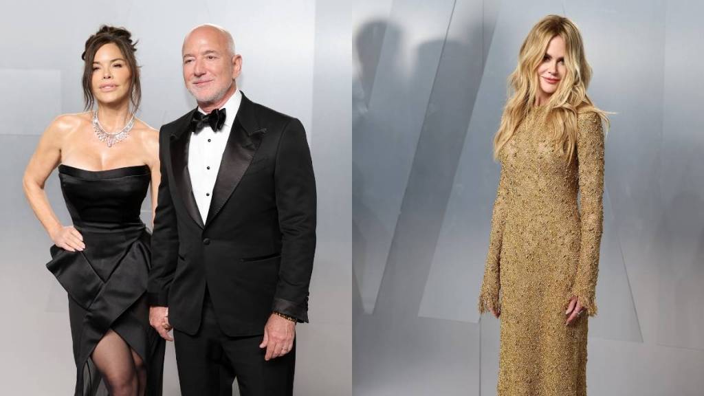 Jeff Bezos & Lauren Sanchez Photobombed by Nicole Kidman at Oscars Party
