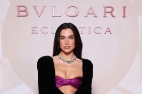 Dua Lipa Lets a Bikini Top Peek Through a High-Slit Dress for Bvlgari