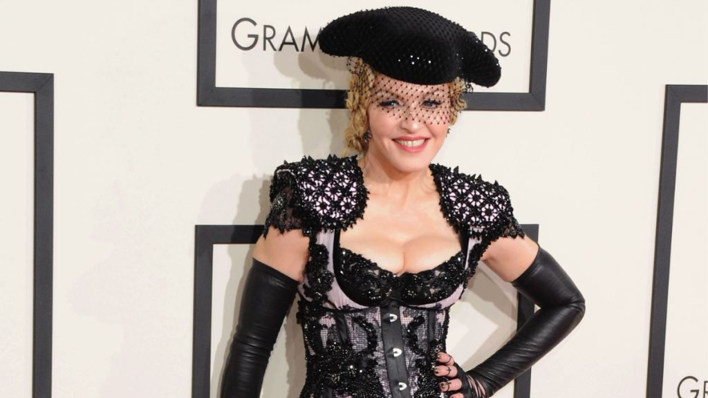 Veiled Madonna Wows in Bold Bodysuit & Fishnets on New Album Cover