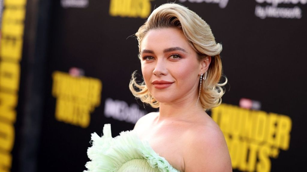 Florence Pugh Brings a Dangerously High Slit to Strapless Dress for Bvlgari