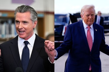 Gavin Newsom Says Donald Trump's Gold Statue Looks 'Awfully Familiar'