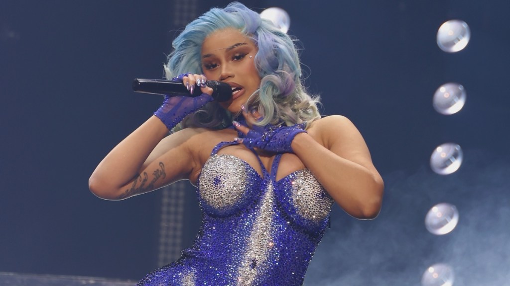 Cardi B's Bandage Dress Has a Jaw-Dropping Neckline for Tour Afterparty