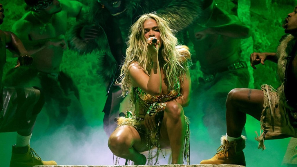 Karol G’s Gold Stringy Bikini Is Too Bold for Coachella 2026