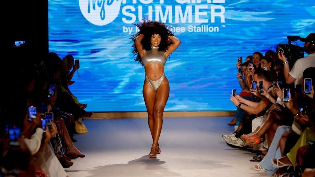 Megan Thee Stallion Goes Ultra Bold in Metallic Bikini for Swimwear Drop