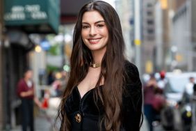 Anne Hathaway’s Velvet Minidress Is All Kinds of Bold for Talk Show