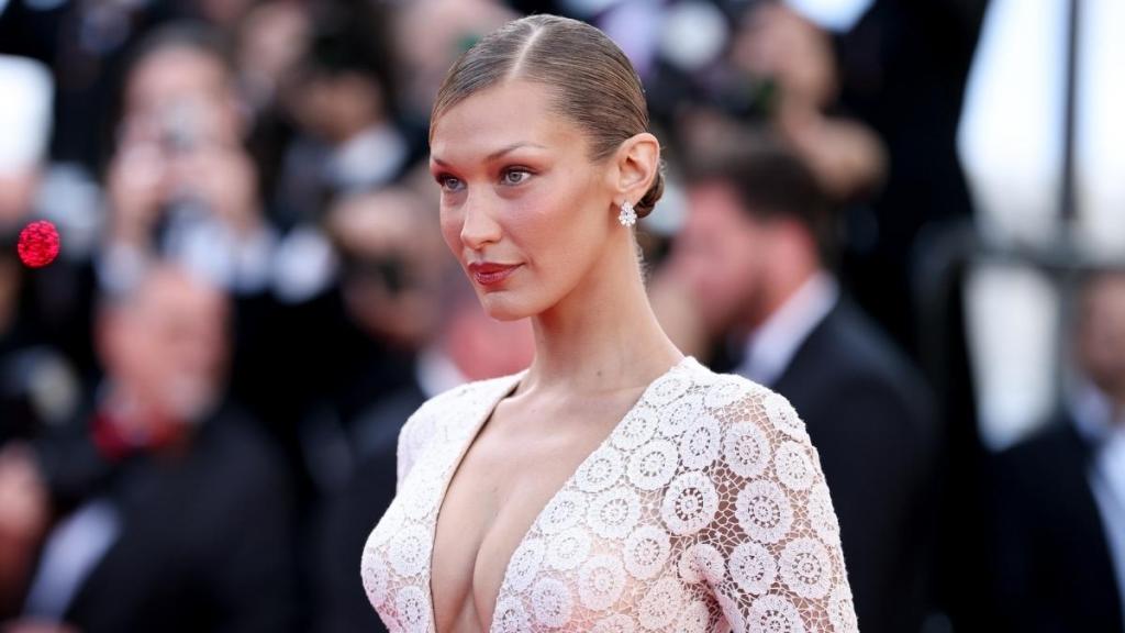 Bella Hadid Flaunts Curves in a Strapless Dress That Dips Dangerously Low