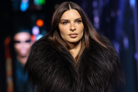 Emily Ratajkowski Puts on a Leggy Display in Tiny Coat as Micro Minidress
