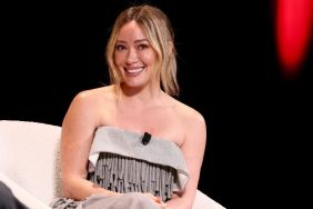 Hilary Duff's Red Swimsuit Daringly Slips Off Her Shoulders