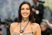 Irina Shayk Wears a Bra Top So Tiny, It’s Just See-Through Chains & Beads