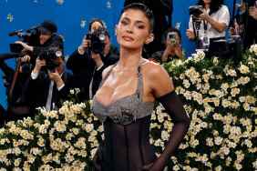 Kylie Jenner Risks a Major NSFW Moment in Barely-There Slit Dress