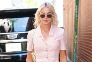 Livvy Dunne Sizzles in Fiery Red Plunging Swimsuit for 'Baywatch'