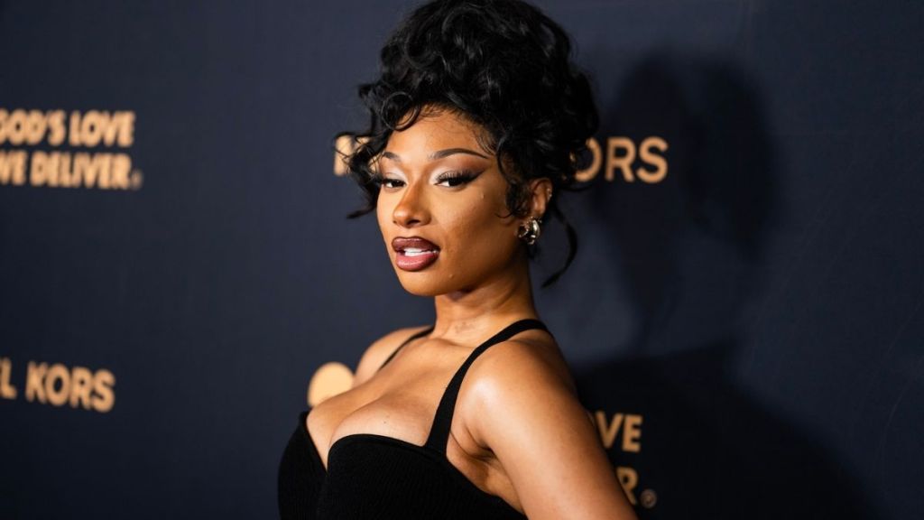 New Megan Thee Stallion Photos Prove Plunging Dresses Are Her Thing