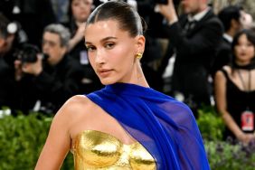 Hailey Bieber Shuts Down the Red Carpet in Gold Breastplate
