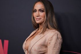 Jennifer Lopez Struggles To Keep Her Sheer Lacy Slip Dress in Place