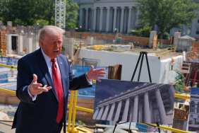 Donald Trump's Ballroom Sign Crumbles During 'Dumbocrats' Tirade