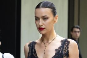Irina Shayk Matches Lingerie With Completely See-Through Dress in Milan