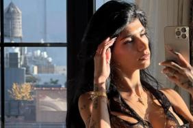 Mia Khalifa’s Curves Almost Spill Out of Her Plunging Corset Top