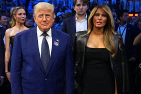 Melania Trump's Jacket Can't Quite Hide the Drama of Her Plunging Dress