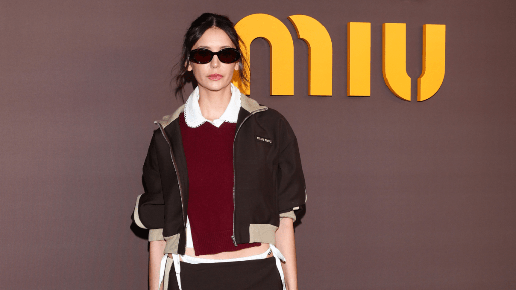 Nina Dobrev Makes a Simple Shirt Look Like a Power Move