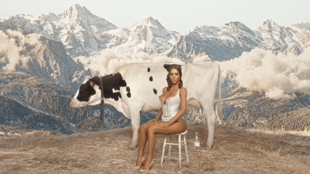 Kanye West's Wife 'Milks a Cow' in Bizarre Music Video