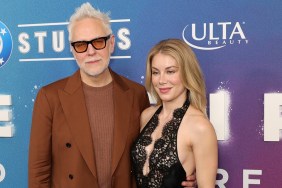 James Gunn’s Wife’s Plunging Lace Top Dips a Lot Lower Than Expected
