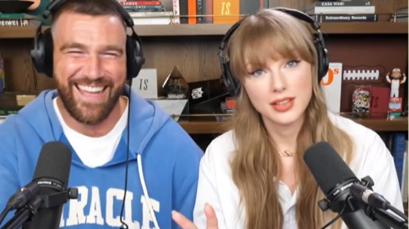 Taylor Swift Joins Travis Kelce for Live New Heights Moment