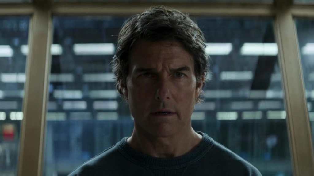 Tom Cruise stares in Mission: Impossible Final Reckoning.