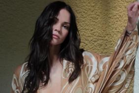 Maia Mitchell’s Deep-Plunge Gown Leaves Little to the Imagination