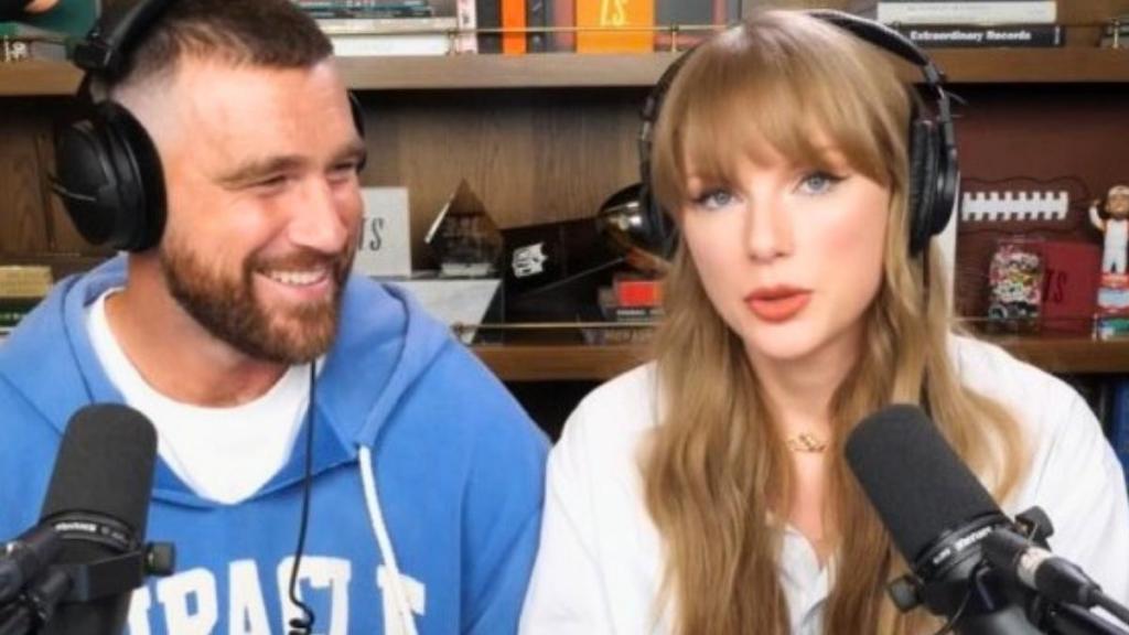 Taylor Swift Joins Travis Kelce for Live New Heights Moment