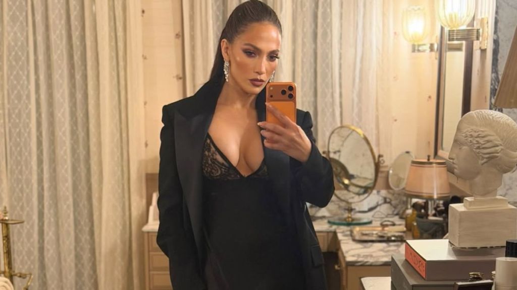 Jennifer Lopez’s Sheer Low-Cut Dress Leaves Plenty of Skin on Display