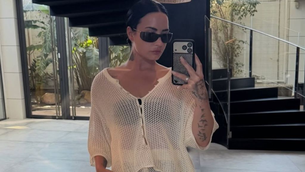 Demi Lovato Goes Bolder Than Ever in a Completely Sheer White Skirt