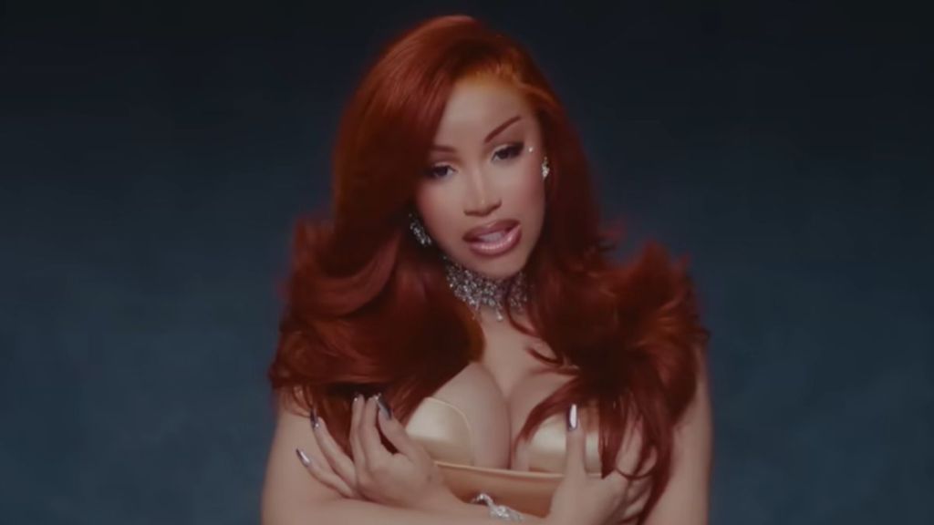 Cardi B Pushes the Limits in a Skin-Baring Dress With a Waist-High Slit