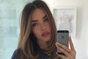 Madison Beer Squats in Corseted Mini Dress With a Super-Low Plunging Neckline
