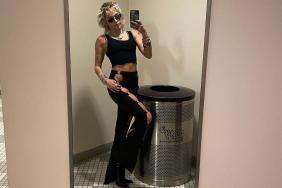 Miley Cyrus Is ‘Gagged’ in a Body-Hugging Corset Dress BTS With Barbie