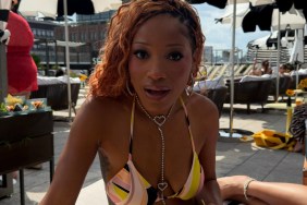 Keke Palmer Leaves Blazer Unbuttoned To Show Tiny Bra That Hides Little