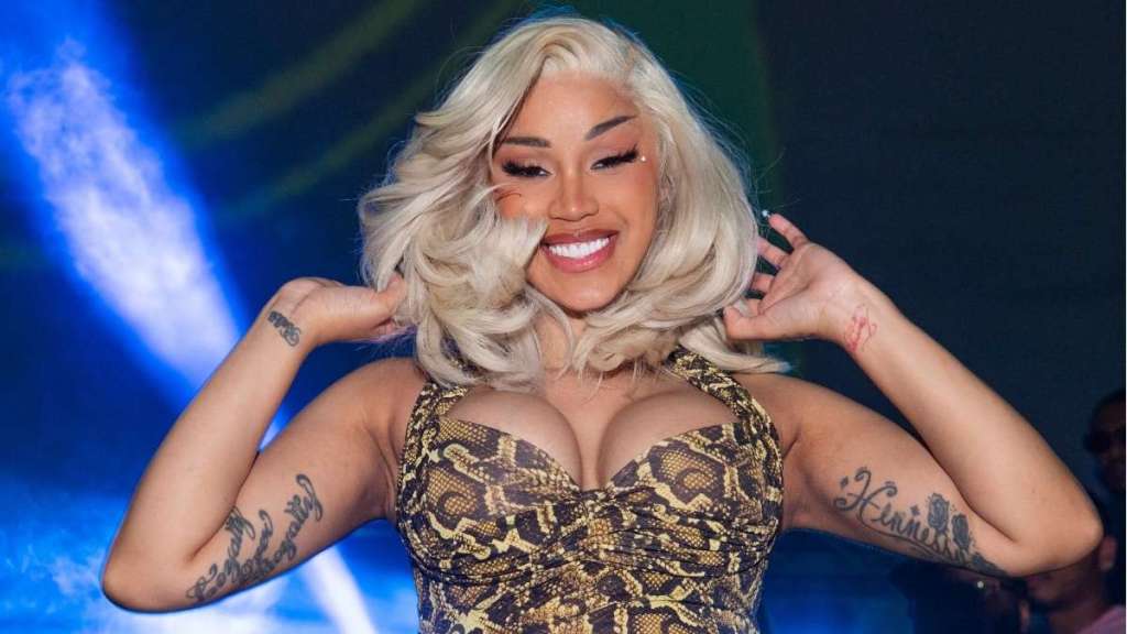Cardi B Barely Packs Her Curves in Deeply Plunging Gown