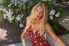 Alix Earle Rolls on Grass in Tiny Plunging Minidress Riding Up Her Thigh