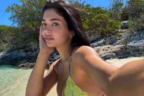 Kylie Jenner Rolls on the Floor in Barely-There Latex Bikini
