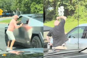 Cybertruck Driver Breaks Side Mirror Man Attacks Road Rage Video