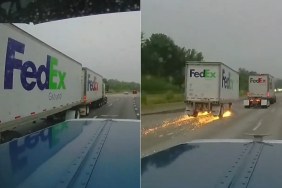FedEx Truck Loses Rear Trailer Highway Pennsylvania