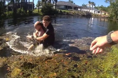Man Attacks Cops Rescue Canal Snake Alligator Florida