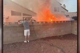 Neighbor Put Out Fire Everyone Standing Around Phones Las Vegas
