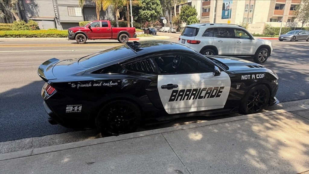 Police Transformers Barricade Mustang Resemble Patrol Car California Highway