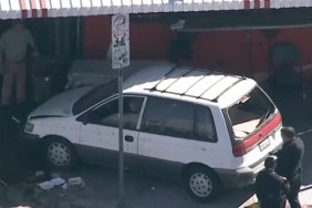 SUV Crashes People Diners Eating Table Sidewalk Los Angeles